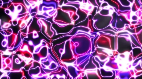Neon abstract organic shape background. Seamless looping video Stock Footage 232987895