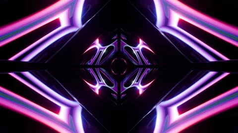Neon Abstract Psychedelic Tunnel Loop Stock Footage 288020188