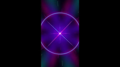 Neon abstract pulsing circle background, with radiant light, rays and glowi.. Stock Footage 337561593