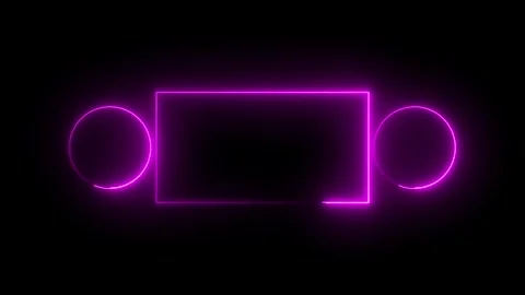 Neon abstract rectangle and circle shape line animation.Neon line with pink.. Stock Footage 331811729