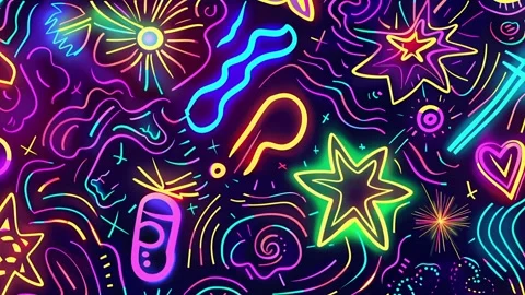 Neon Abstract Seamless Loop with Futuristic Motion and Psychedelic Vibe Stock Footage 315382790