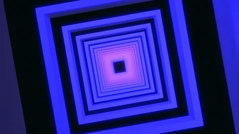 Neon abstract square tunnel. background Stock Footage 119683055