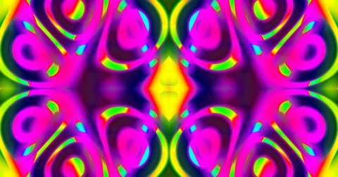 Neon Abstract Symmetric Pattern Background Tech Wave Aliens Trippy VJ Stock Illustration