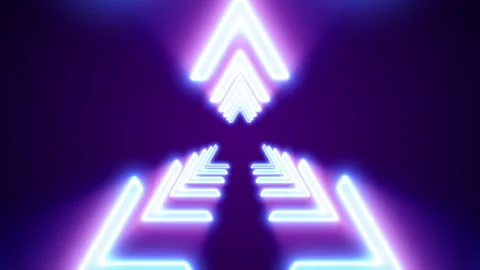 Neon abstract triangle. Looped background Video stock 267564776