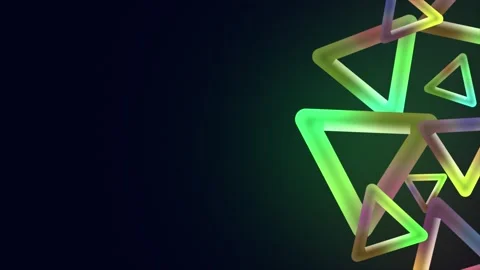 Neon Abstract Triangle Shapes Motion Background 4K Stock Footage 321222590
