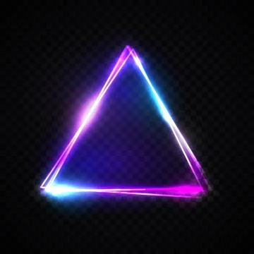 Neon abstract triangle on transparent background. Stock Illustration