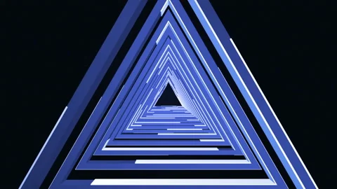 Neon abstract triangular tunnel. background Video stock 120058051