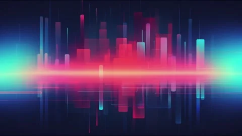 Neon abstract waveform bars horizontal movement seamless loop stop motion d.. Vidéo 339791360