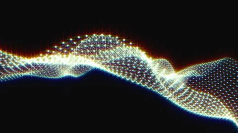 Neon abstraction from dots.Abstract technology .Particles on a black backgrou Stock Illustration