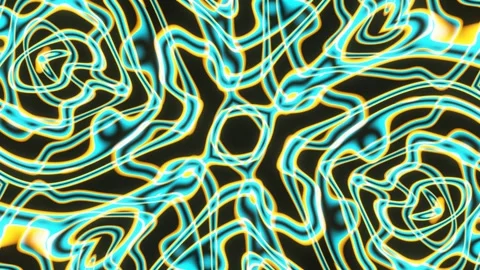 Neon abstraction patterns of rays and lines. Colored multi-layered ornaments for Stock Footage 247001087