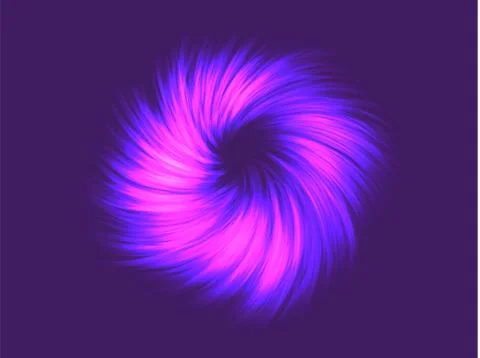 Neon abstraction, twisted in a spiral. Vector element, editable color. Modern Stock Illustration