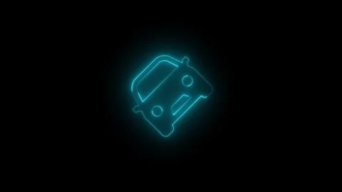 Neon accident solid icon glowing black background animation Video stock 289437655