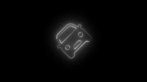 Neon accident solid icon glowing black background animation Видео 289437685