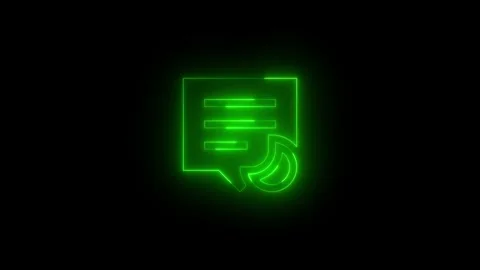 Neon action center notification mirrored icon glowing black background anim.. Vidéo 289437770