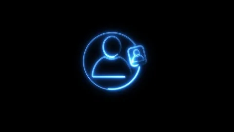 Neon add user Icon of nice animated. Add new parson animated video Stock Footage 292901178