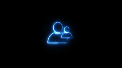 Neon  add user Icon of nice animated. Add new parson animated video Stock Footage 292901189
