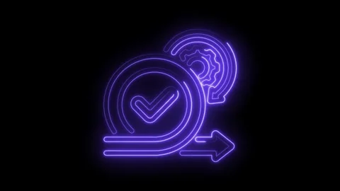 Neon agile process animation on black background iterative development Stock Footage 330783706