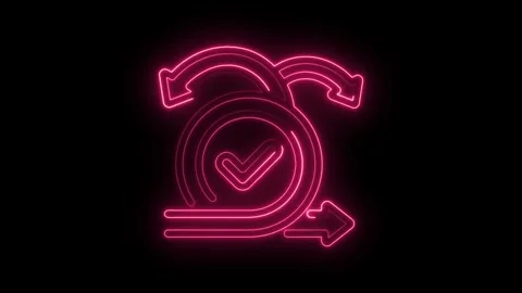 Neon agile process animation depicting project workflow with check mark and.. Stock Footage 345998423