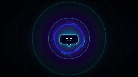 Neon ai chatbot interface animation: digital communication and artificial i.. Stock Footage 337561606