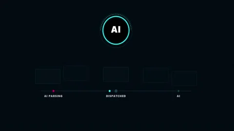 Neon AI Processing Workflow with Connected Data Nodes Stock Footage 341342614