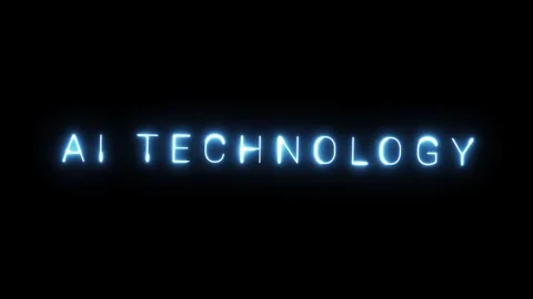 Neon AI Technology Sign Stock Footage 287406582