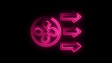 Neon airflow illustration representing ventilation and cooling system Stock Footage 308192109