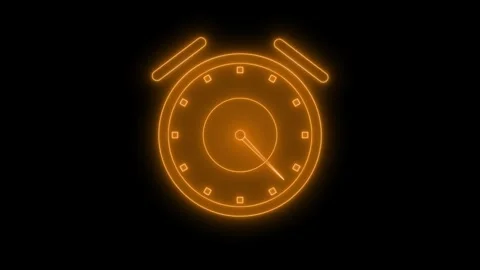 Neon Alarm Clock Countdown Timer with Modern Animation Stock Footage 308045990