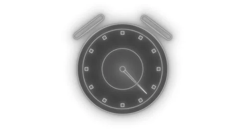 Neon Alarm Clock Countdown Timer with Modern Animation Stock Footage 308045995