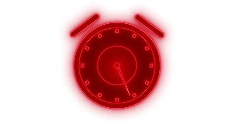 Neon Alarm Clock Countdown Timer with Modern Animation Stock Footage 308046001