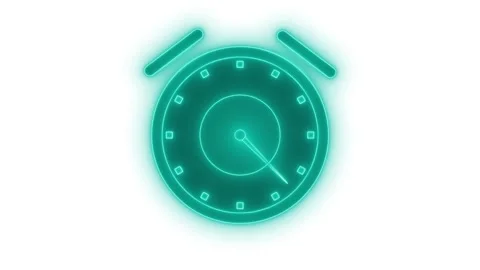 Neon Alarm Clock Countdown Timer with Modern Animation Stock Footage 308046010