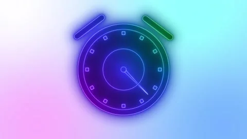 Neon Alarm Clock Countdown Timer with Modern Animation Stock Footage 308046044