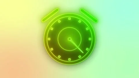 Neon Alarm Clock Countdown Timer with Modern Animation Stock Footage 308046062