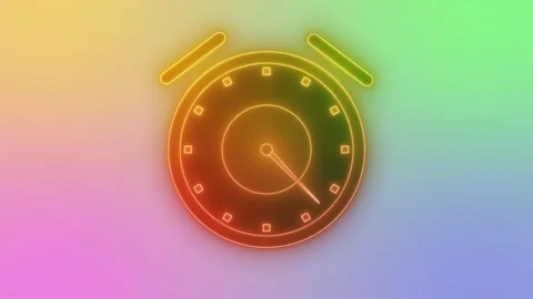 Neon Alarm Clock Countdown Timer with Modern Animation Stock Footage 308046075