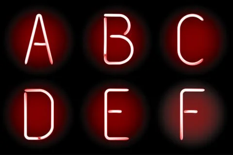 Neon alphabet Stock Illustration