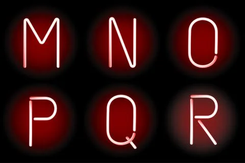 Neon alphabet Stock Illustration