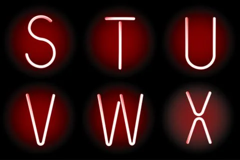 Neon alphabet Stock Illustration
