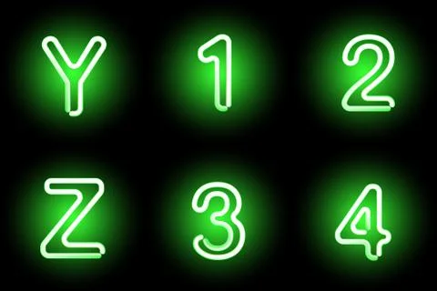 Neon alphabet Stock Illustration