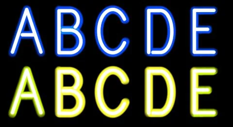 Neon alphabet Stock Illustration