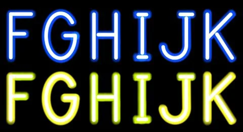 Neon alphabet Stock Illustration