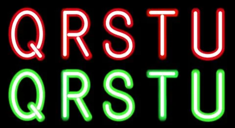 Neon alphabet Stock Illustration