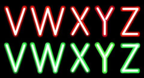 Neon alphabet Stock Illustration