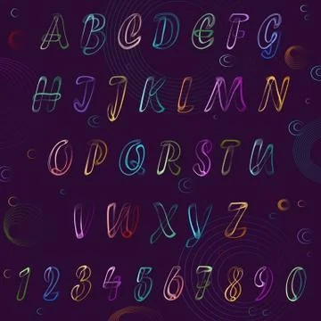 Neon Alphabet. Vector Stock Illustration