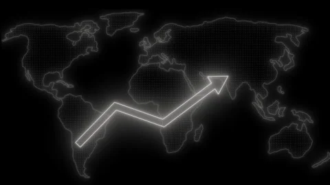 Neon Analytics Growth Chart Animation Featuring Rising Arrow Movement Stock Footage 337006649
