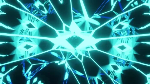 Neon and Blue Futuristic Sci-fi Rotation. VJ Loop Animation. HD Video Template Stock Footage 144521750
