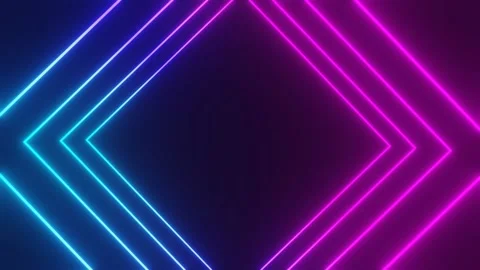 Neon and Blue lights seamless 3D animation Template. Appearing and Disappearing Stock Footage 145180931