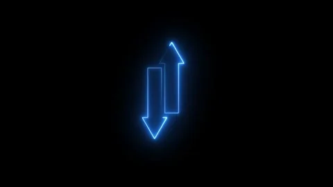 Neon up and down two arrow icon animated video Stock Footage 290915689