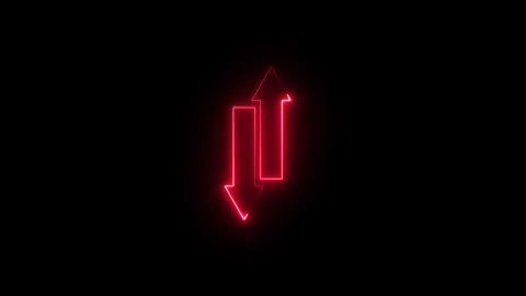 Neon up and down two arrow icon animated video Stock Footage 290915707