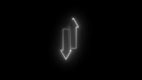 Neon up and down two arrow icon animated video Stock Footage 290915708
