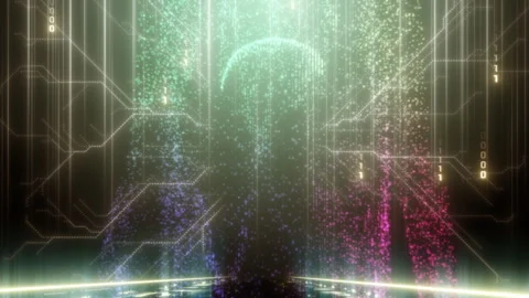 Neon and Nebula Background Loop Stock Footage 282431149