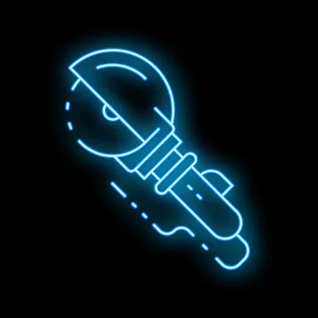 Neon angle grinder cutting through metal surface icon illustration Stock Illustration